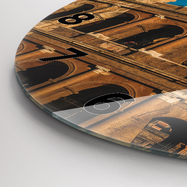 Round glass wall clock The Colosseum in Italy