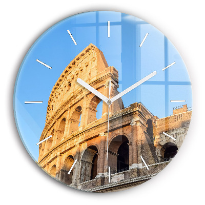 Round glass wall clock Colosseum in Rome