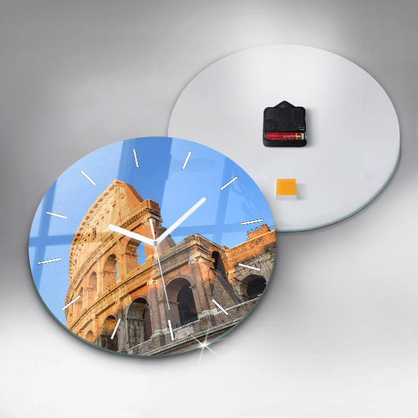 Round glass wall clock Colosseum in Rome