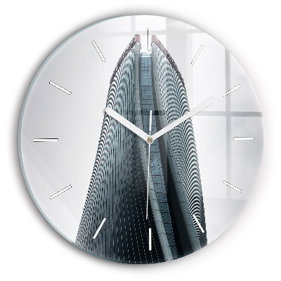 Round glass wall clock Skyscraper in Milan