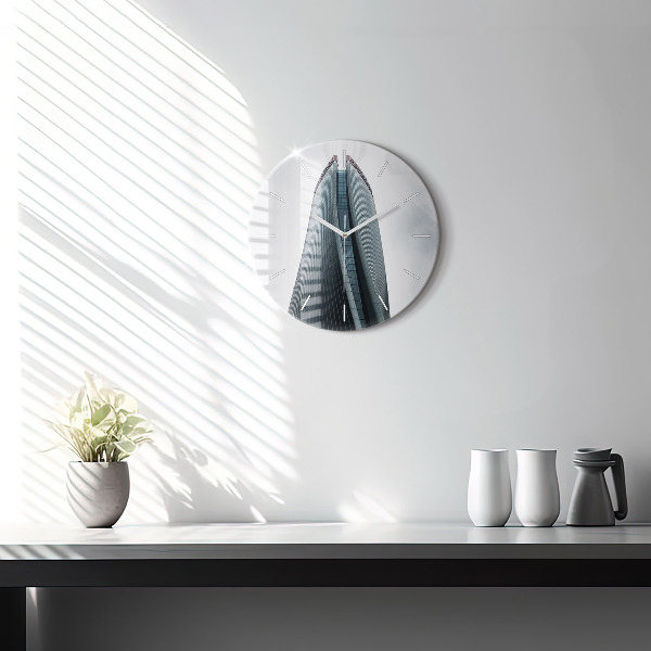 Round glass wall clock Skyscraper in Milan