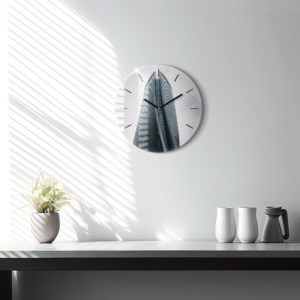 Round glass wall clock Skyscraper in Milan