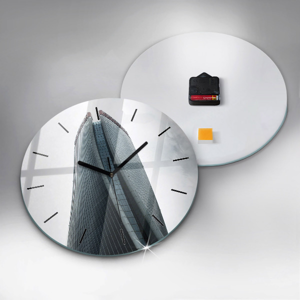 Round glass wall clock Skyscraper in Milan