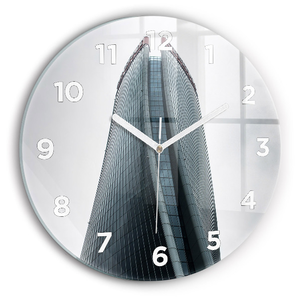 Round glass wall clock Skyscraper in Milan