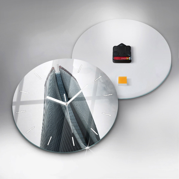 Round glass wall clock Skyscraper in Milan