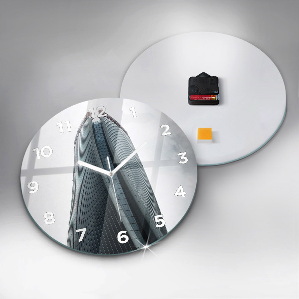 Round glass wall clock Skyscraper in Milan