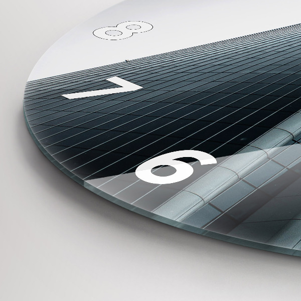Round glass wall clock Skyscraper in Milan