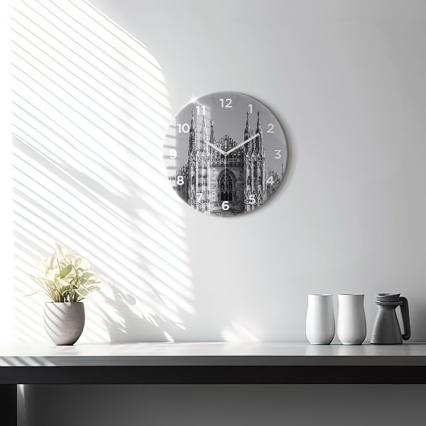 Round glass wall clock Milan Cathedral