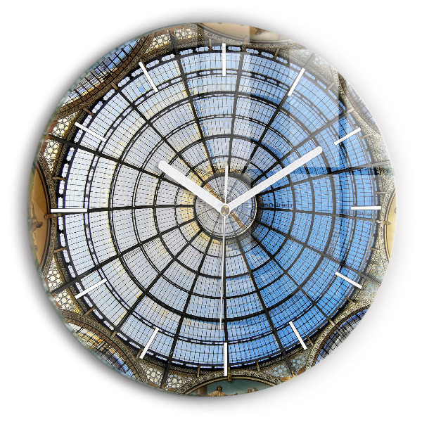 Round glass wall clock Shopping mall in Milan