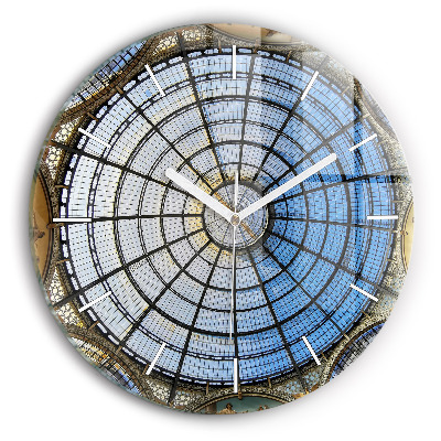 Round glass wall clock Shopping mall in Milan