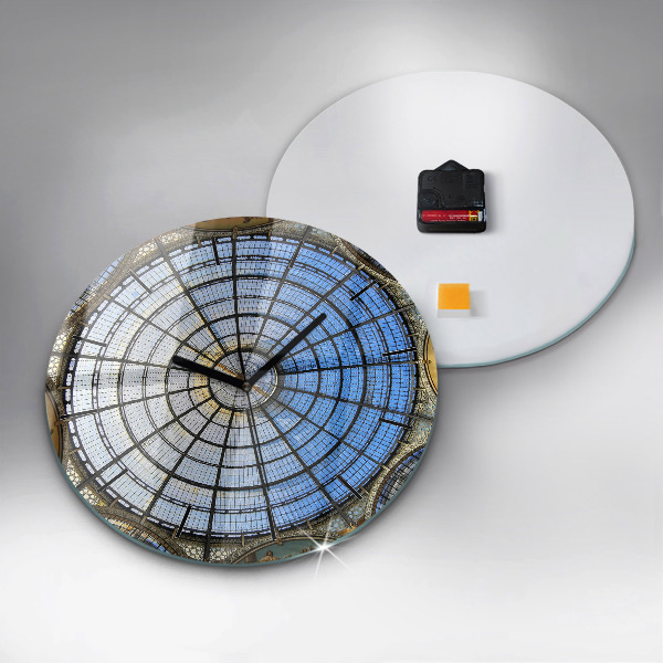 Round glass wall clock Shopping mall in Milan