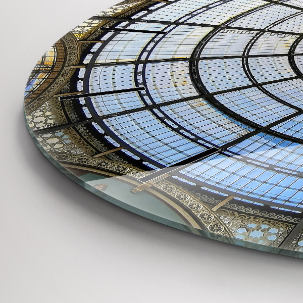 Round glass wall clock Shopping mall in Milan