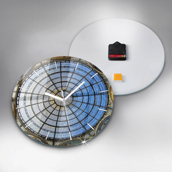 Round glass wall clock Shopping mall in Milan