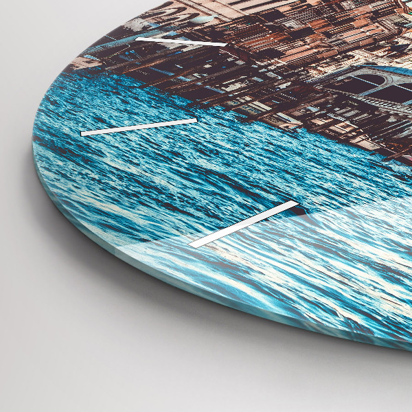 Round glass wall clock Rialto Bridge in Venice