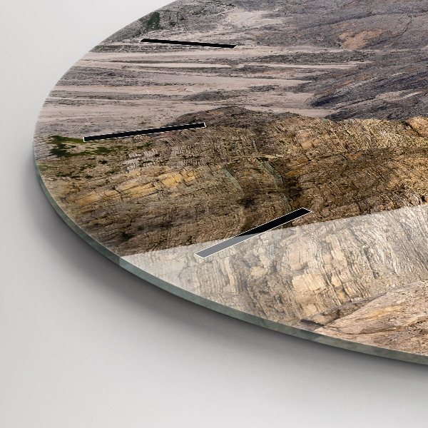 Round glass wall clock Rocky Mountains