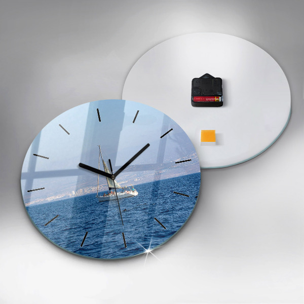 Round glass wall clock Yacht in Tenerife