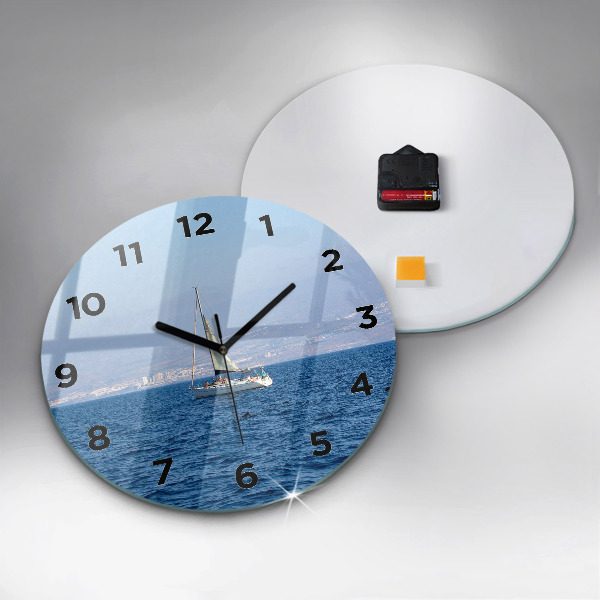 Round glass wall clock Yacht in Tenerife