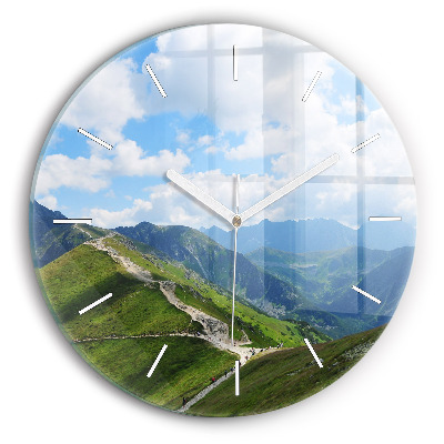 Round glass wall clock Kasprowy Wierch Zakopane