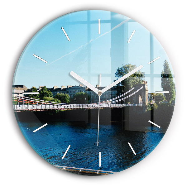 Round glass wall clock Southportland Scotland