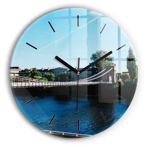 Round glass wall clock Southportland Scotland