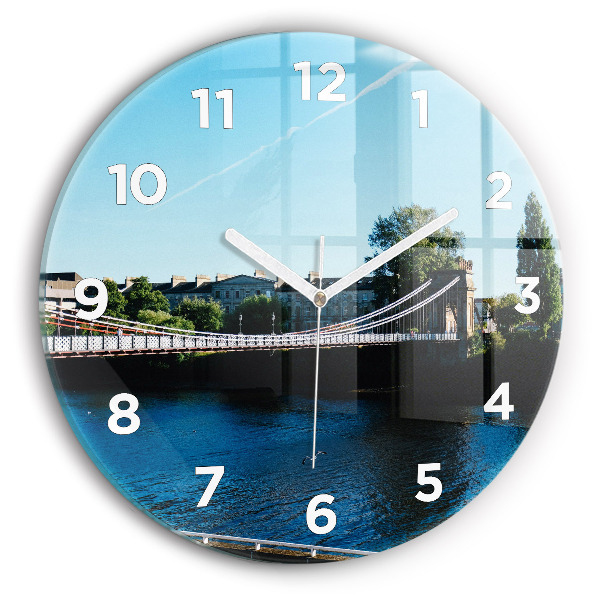 Round glass wall clock Southportland Scotland