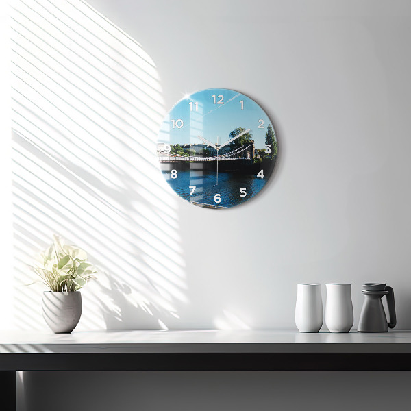 Round glass wall clock Southportland Scotland