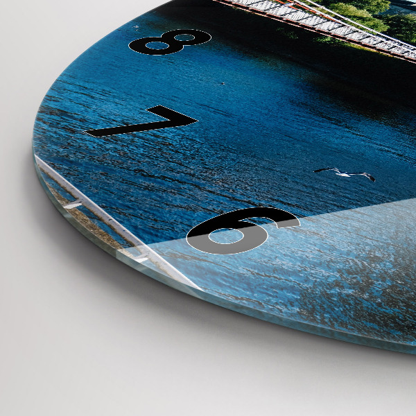 Round glass wall clock Southportland Scotland