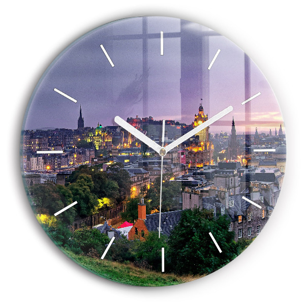 Round glass wall clock Edinburgh from Calton Hill