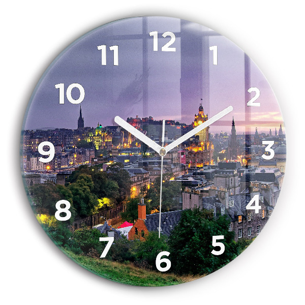 Round glass wall clock Edinburgh from Calton Hill