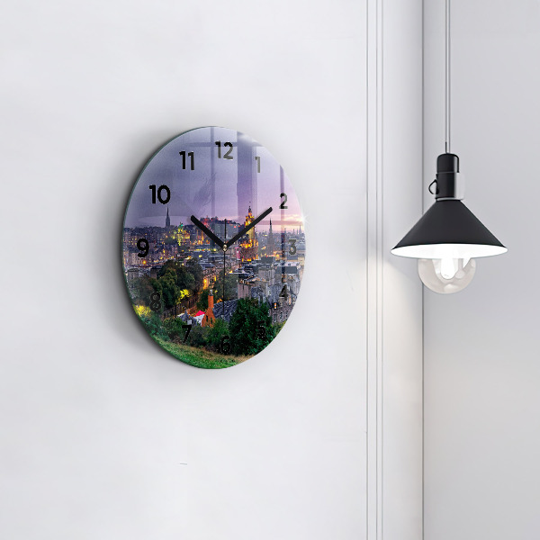 Round glass wall clock Edinburgh from Calton Hill