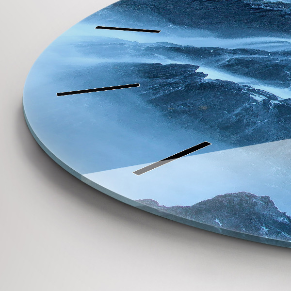 Round glass wall clock Lighthouse