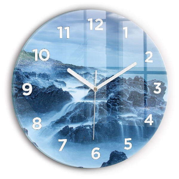 Round glass wall clock Lighthouse