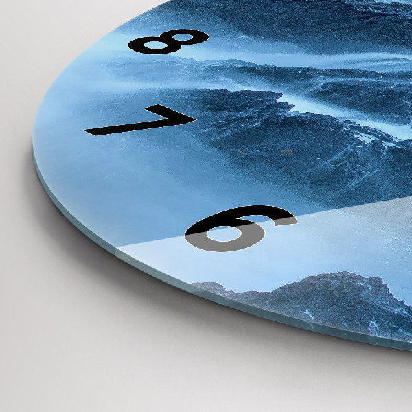 Round glass wall clock Lighthouse