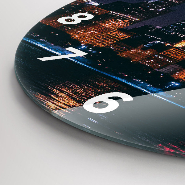 Round glass wall clock Chicago Cityscape