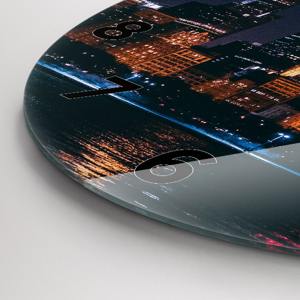 Round glass wall clock Chicago Cityscape