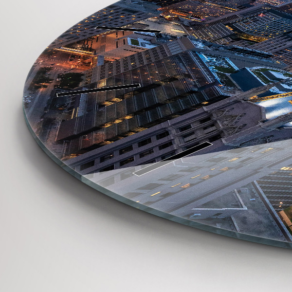 Round glass wall clock Photo of Chicago