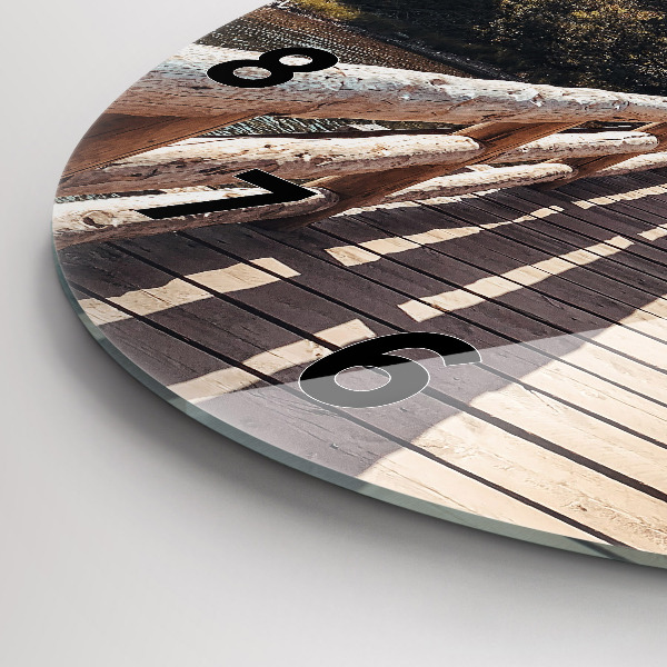 Round glass wall clock Mountains in Yellowstone