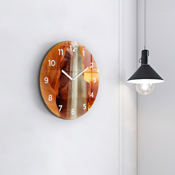 Round glass wall clock Desert Canyon