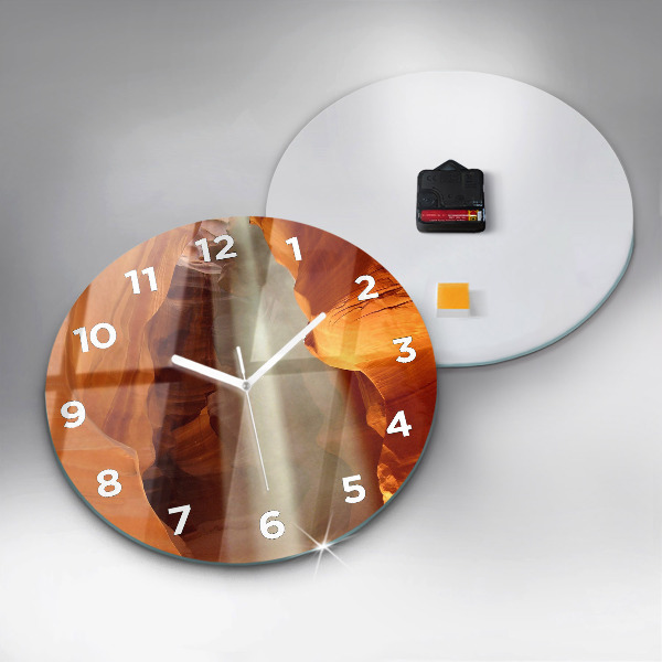 Round glass wall clock Desert Canyon