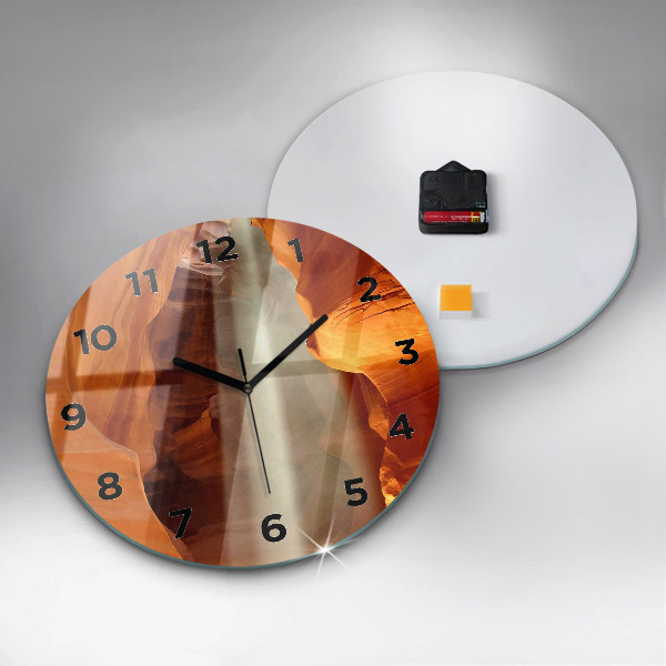 Round glass wall clock Desert Canyon