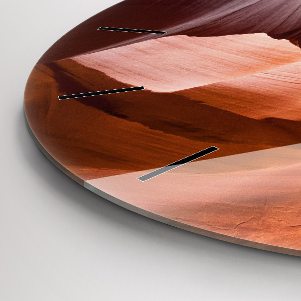 Round glass wall clock Antelope Canyon