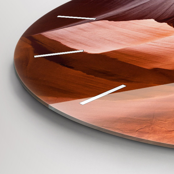 Round glass wall clock Antelope Canyon
