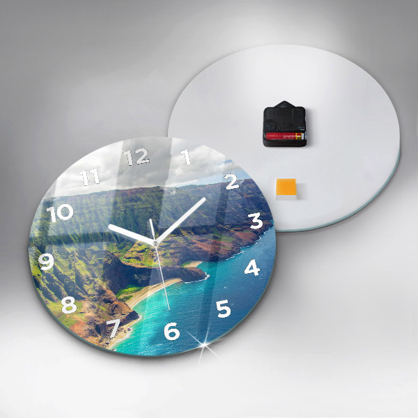 Round glass wall clock The Sea in Hawaii