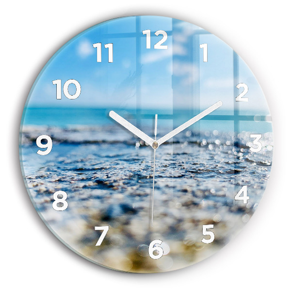 Round glass wall clock Water photography