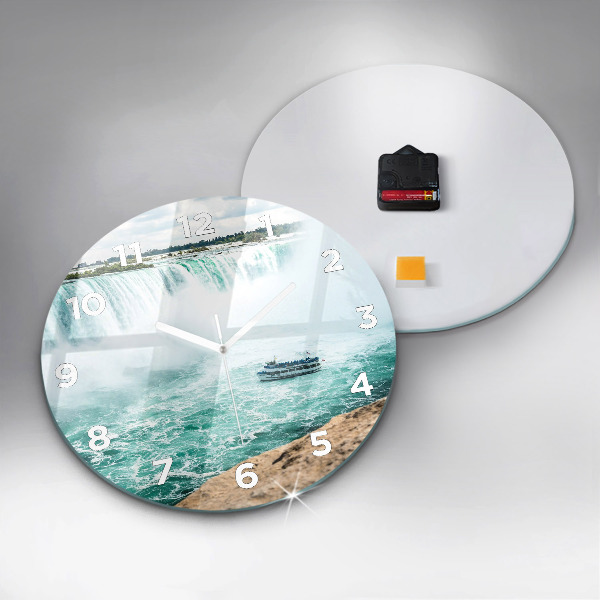 Round glass wall clock The Boat and Niagara