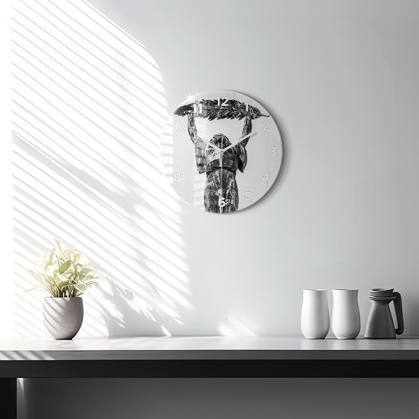 Round glass wall clock Statue of Liberty in Budapest