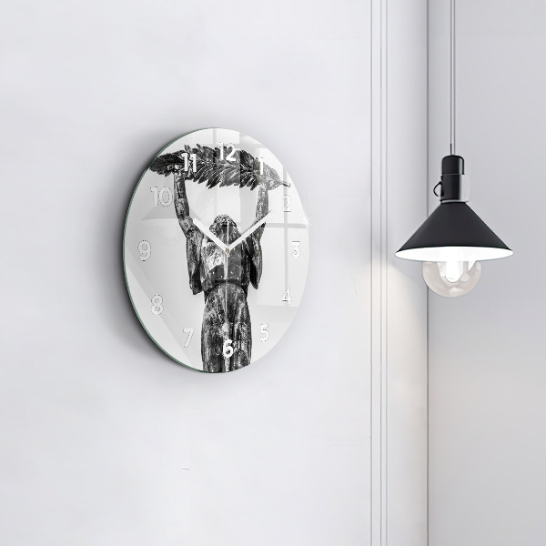 Round glass wall clock Statue of Liberty in Budapest