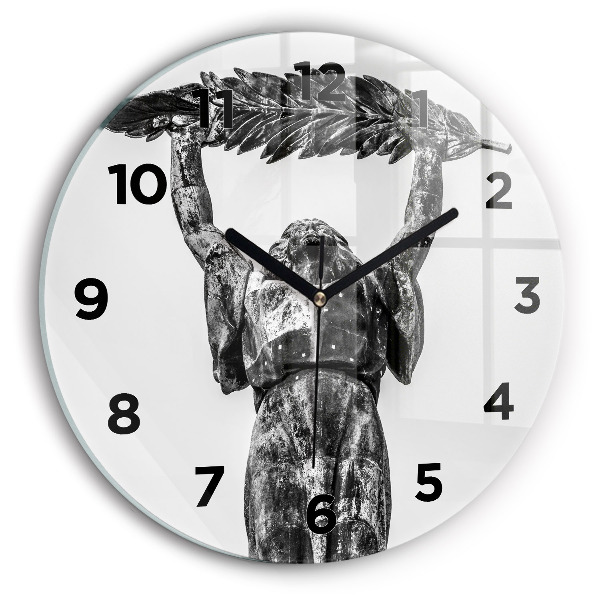 Round glass wall clock Statue of Liberty in Budapest