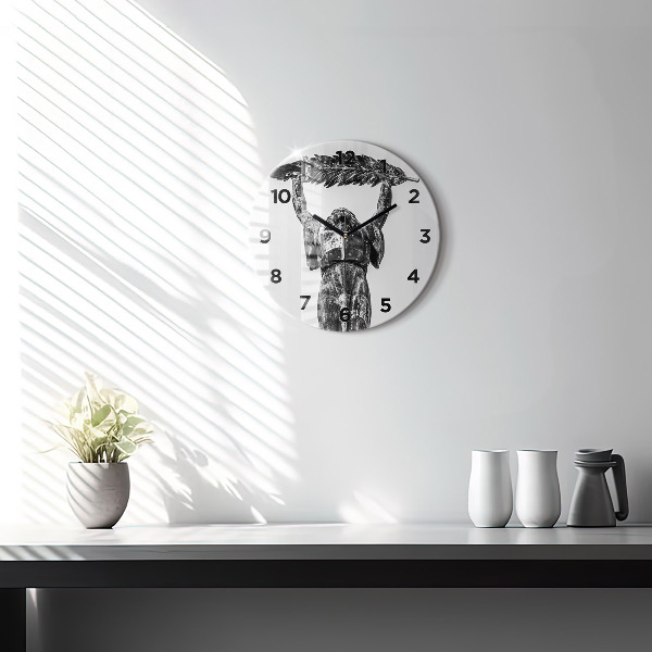 Round glass wall clock Statue of Liberty in Budapest