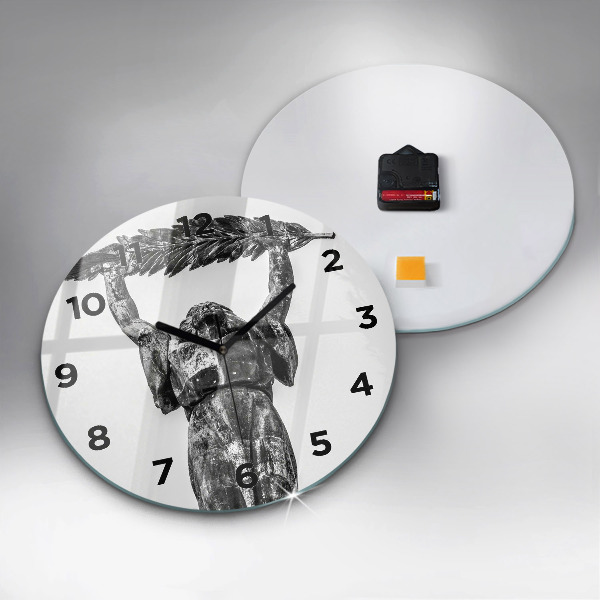 Round glass wall clock Statue of Liberty in Budapest